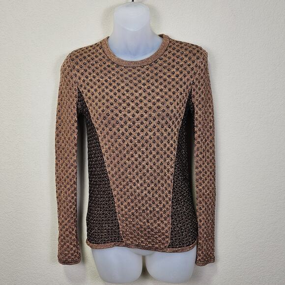 Rag & Bone Womens Metallic Amanda Sweater Chainmail Brown Copper Quiet Luxury XS - Picture 5 of 16